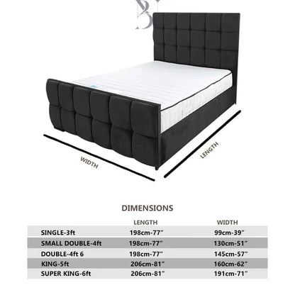 Andorra la Vella Cubed Upholstered Bed - BedsnBoards