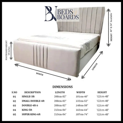 Athens Winged Back Curved Coventry Bed Only Furniture