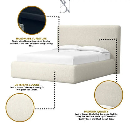 Beautiful Diana Boucle Teddy Beer Cream Luxury Bed - BedsnBoards