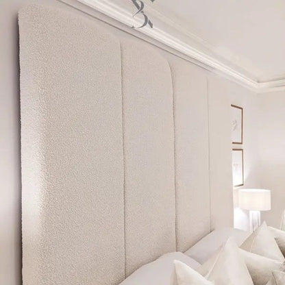 Cascade Cream Boucle Luxury Panelled Bed - BedsnBoards