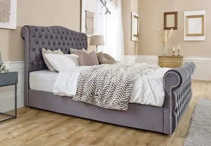 Colorado Sleigh upholstered Bed Only Furniture