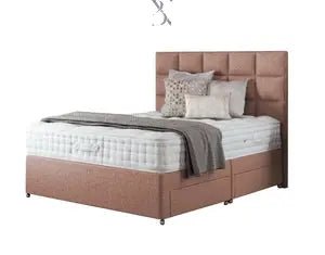 Alistair Cubed Thick Padded Divan Bed Set - BedsnBoards