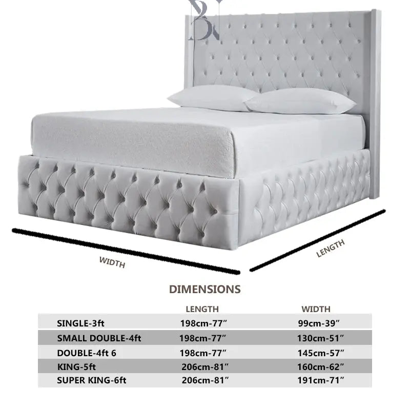 Lisbon Wingback Curved Luxury Bed - BedsnBoards