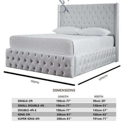 Lisbon Wingback Curved Luxury Bed - BedsnBoards