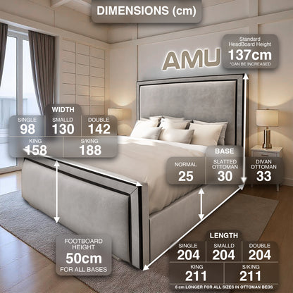 AMU Lancaster Contrast Luxury Bed Frame