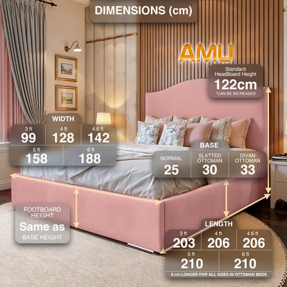 AMU Duchess of La Rosa Premium Pelvet Bed Frame