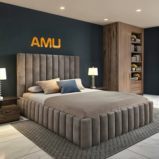 AMU Manhattan Paneled Modern Luxury Bed With Optional Storage