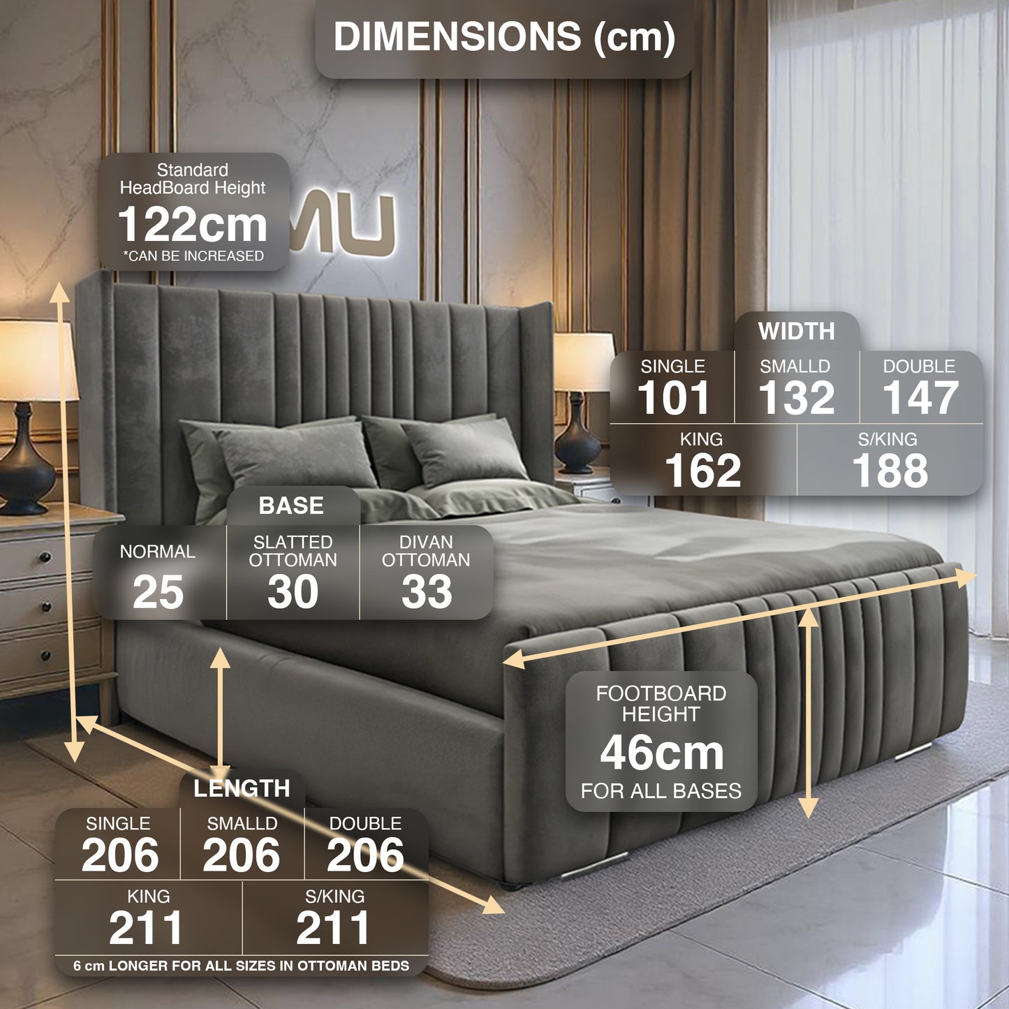 AMU Manhattan Grid Premium Luxury Bed