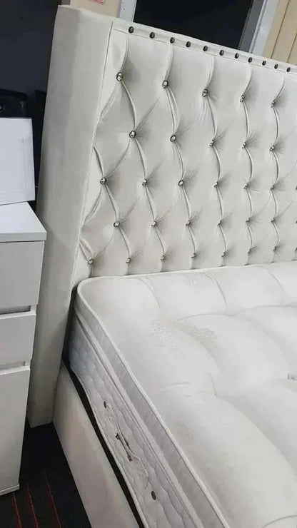 Marilyn Wingback Upholstered Bed - BedsnBoards