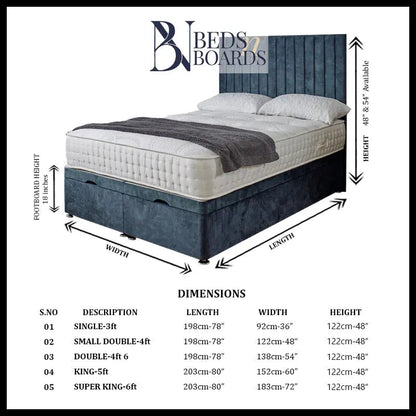 Milano Panel Ottoman Divan Bed BedsnBoards