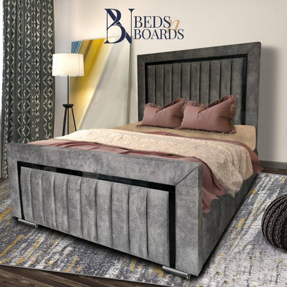 2025 Windsor Luxury Bed – Gold Accent Panels - BedsnBoards
