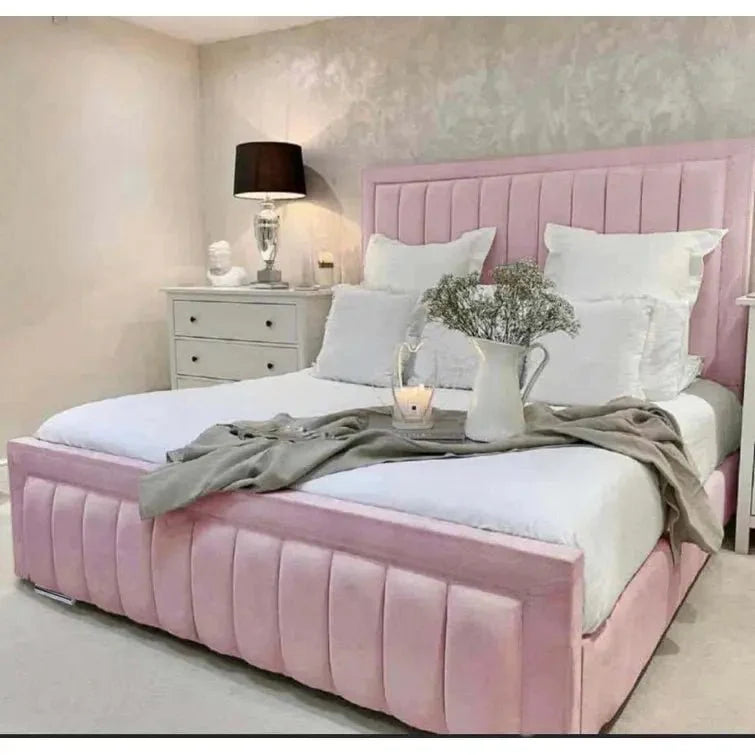 Podgorica Plain Border Upholstered Bed - BedsnBoards