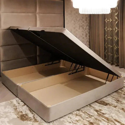 Praline Luxury Velvet Ottoman Divan Bed Base - BedsnBoards
