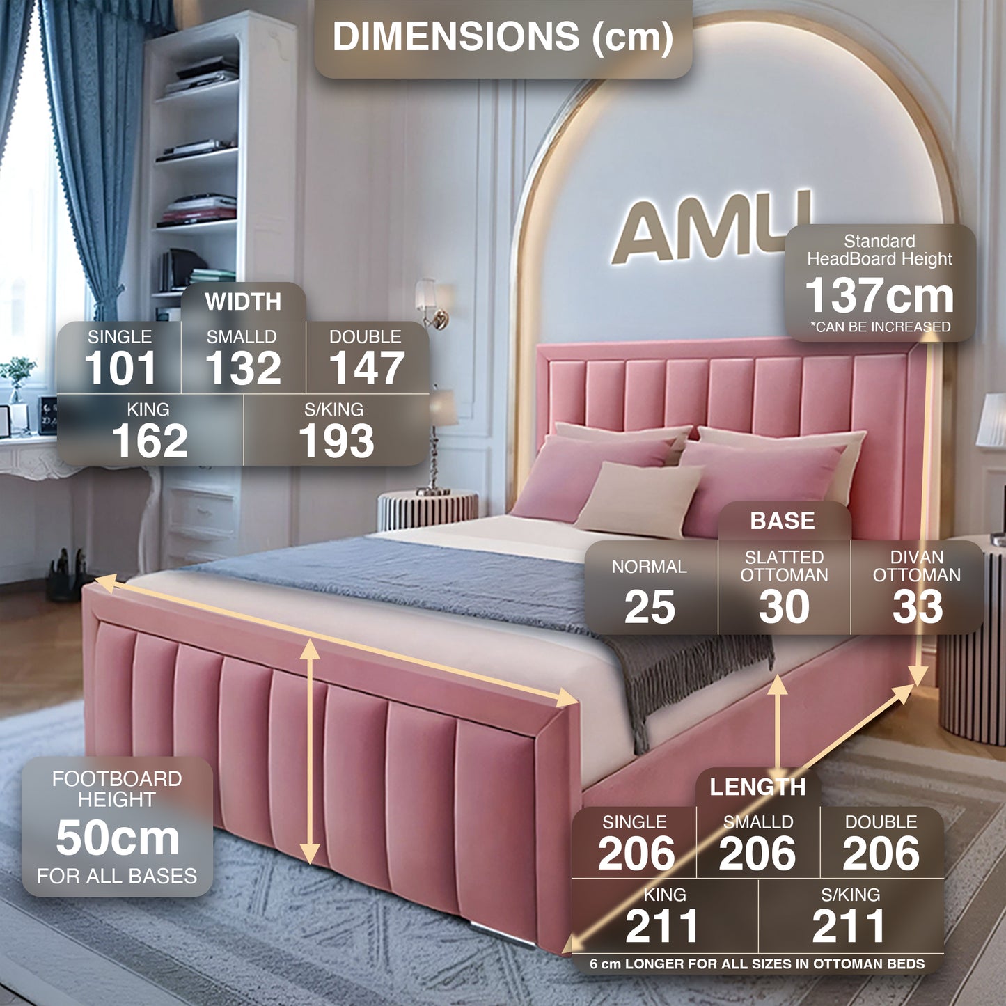 AMU Athens Linear Designer luxury Bed