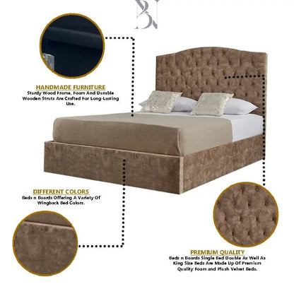 Roma Dotted Buttons Luxury Bed - BedsnBoards