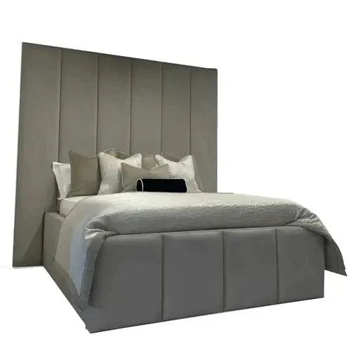 Rosie Panelled Upholstered Bed Frame - BedsnBoards