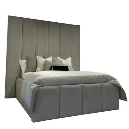 Rosie Panelled Upholstered Bed Frame - BedsnBoards