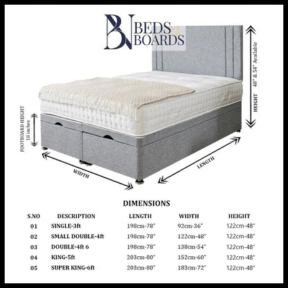 Savannah Liner Ottoman Divan Bed BedsnBoards