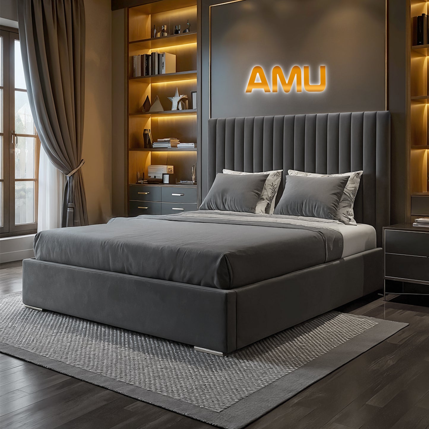 AMU Stratford Luxury Crushed Velvet luxury Bed