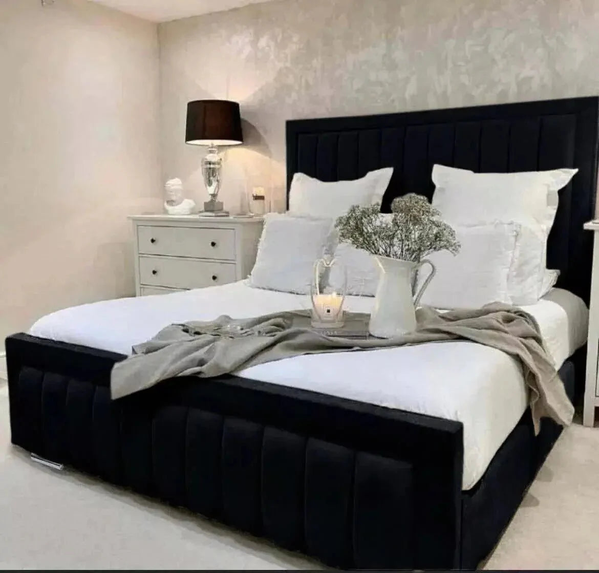 Stylish New Elegant Milano Upholstered Bed - BedsnBoards