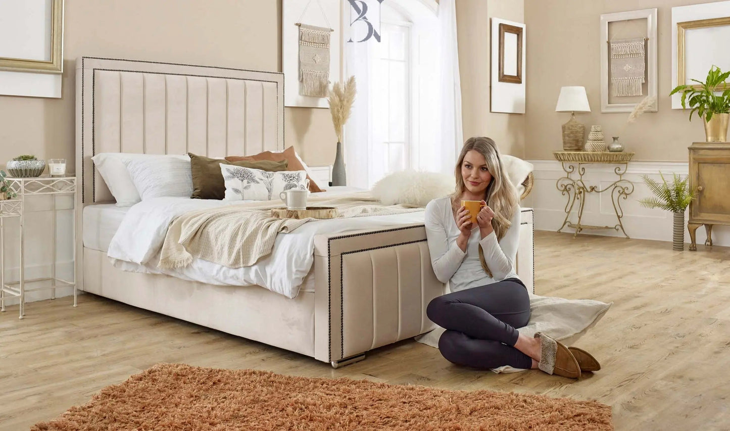 Stylish Bumper Panelled Bed - BedsnBoards