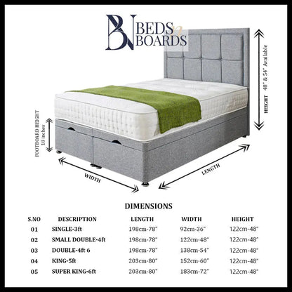 Venice Cubed Ottoman Divan Bed BedsnBoards