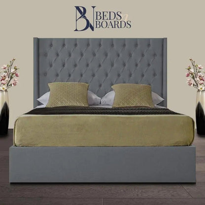 Venice Wingback Curved Chesterfield Luxury Bed BedsnBoards