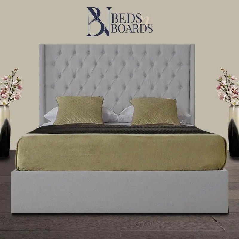 Venice Wingback Curved Chesterfield Luxury Bed BedsnBoards