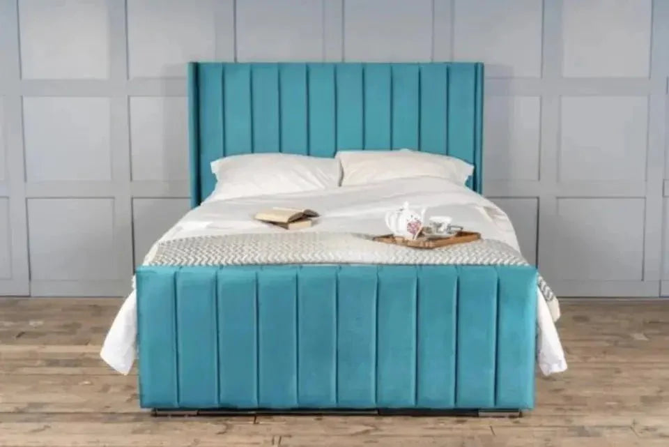 Berlin Wingback Luxury Upholstered Bed - BedsnBoards