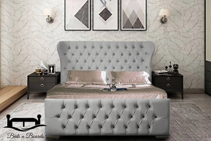 Wingback Cruved Chesterfield Miami Luxury Bed - BedsnBoards